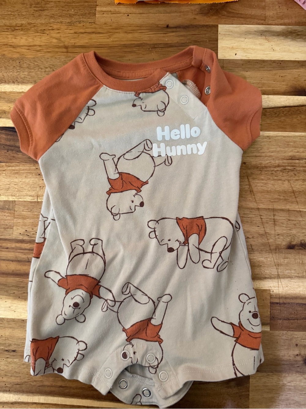 Disney Hello Hunny Winnie the Pooh Tan and Orange One-Piece